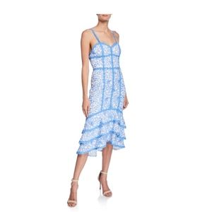 Alice + Olivia Diane Floral Lace Sweetheart Sleeve